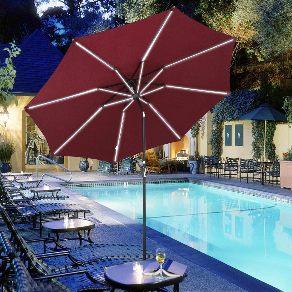 Arlmont & Co. Clitheroe 118.063'' Lighted Market Umbrella & Reviews Arlmont & Co. Clitheroe 118.063'' Lighted Market Umbrella & Reviews